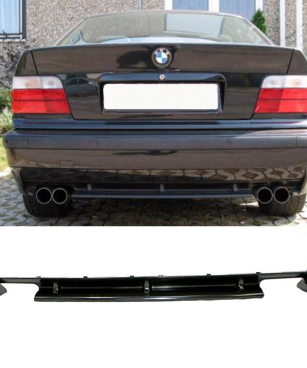 Kimpiris - Diffuser Πίσω Προφυλακτήρα Για Bmw 3 E36 90-99 M3 (M3 προφυλακτήρα Μόνο) Με 2 Διπλές Εξατμίσεις Από Abs Πλαστικό 1 Τεμάχιο