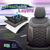 Καλύμματα Αυτοκινήτου Carbon Design Universal Jacquard / Rachel / Δερματίνη Σετ Εμπρός / Πίσω 11 Τεμαχίων Μαύρο - Κόκκινο CRB-3402 - Image 4