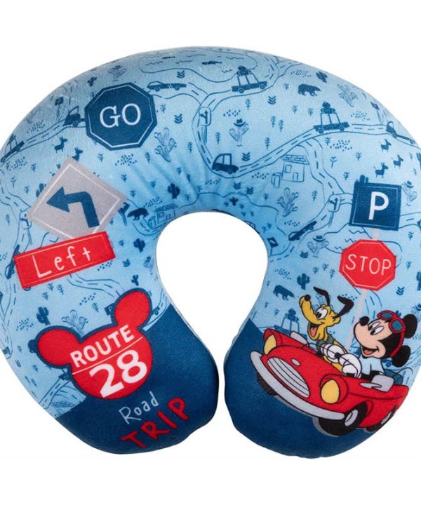 Kimpiris - Παιδικό Μαξιλαράκι Αυχένα Ταξιδιού Mickey - Pluto Road Trip 27cm x 23cm Μπλε 1 Τεμάχιο