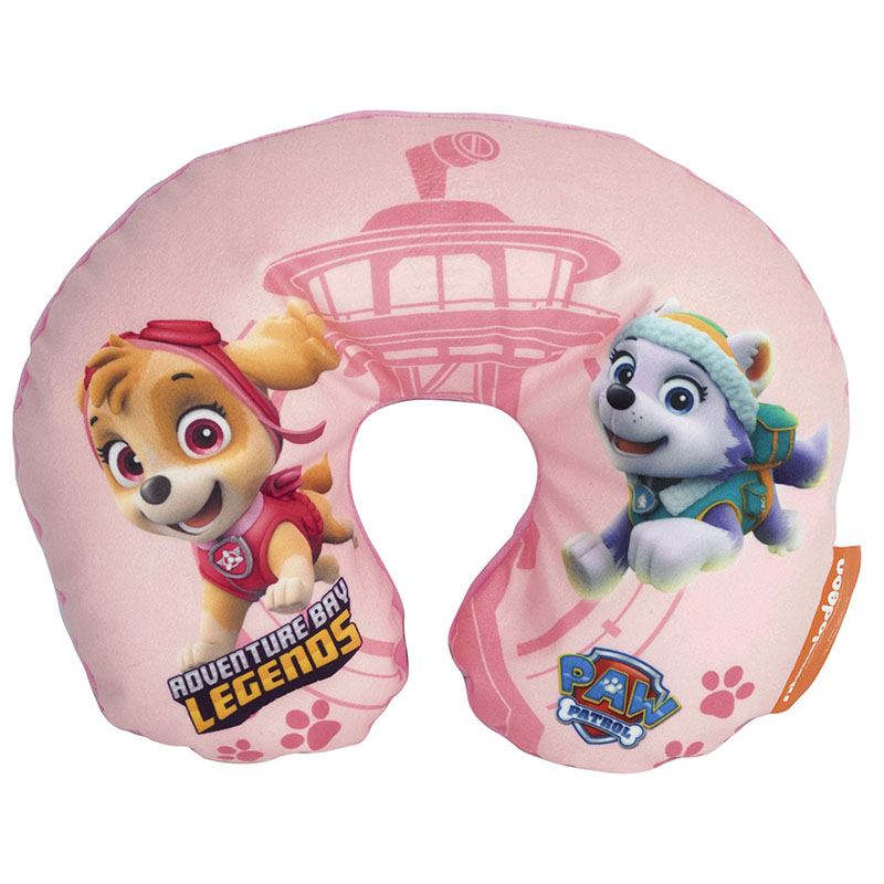 Kimpiris - Παιδικό Μαξιλαράκι Αυχένα Ταξιδιού Paw Patrol Sky-Everest ''Adventure Bay Legends'' 27cm x 23cm Ροζ 1 Τεμάχιο