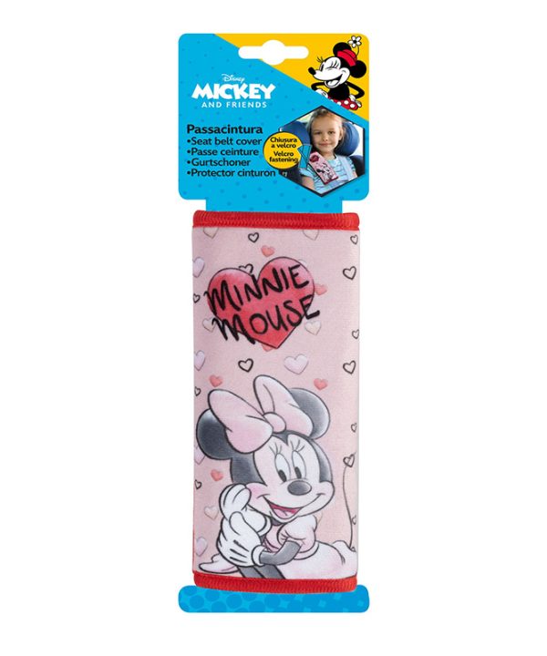 Alternative view of Μαξιλαράκι Ζώνης Ασφαλείας  Minnie Mouse ''Καρδιές'' Βελούδινο Ροζ 1 Τεμάχιο
