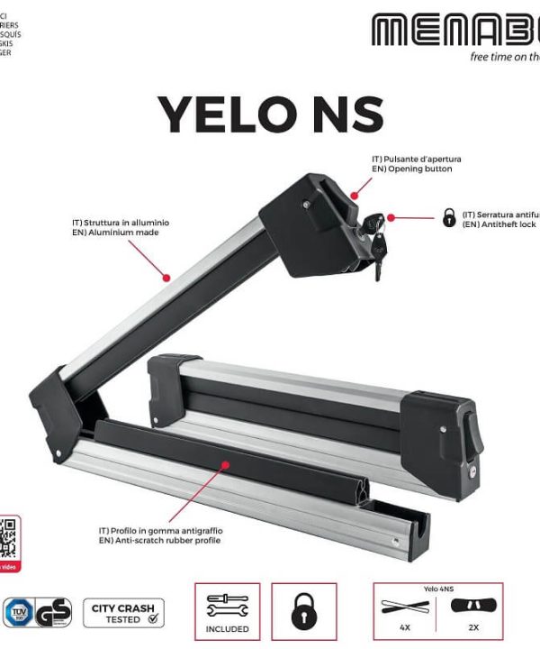 Alternative view of Μπάρες Βάσεις Σκι / Snowboard Αλουμινίου Menabo Yelo 4 (4 Ζεύγη Σκι ή 2 Snowboards) 2 Τεμάχια