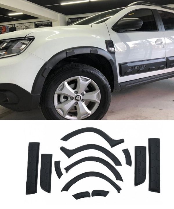 Kimpiris - Πλαϊνά Φτερά Τροχών Για Dacia Duster 2010-2017 & Τριμ Πόρτας "Wild Look" Σετ 12 Τεμαχίων