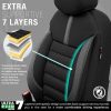 Καλύμματα Αυτοκινήτου Otom Limited Design Universal Jacquard / Lacost / Δερματίνη Σετ Εμπρός / Πίσω 11 Τεμαχίων Μαύρο Με Γκρι Ραφές LMT-102 - Image 4