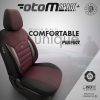 Καλύμματα Αυτοκινήτου Otom Sport Plus Design Universal Βαμβακερό Ύφασμα / Rachel / Δερματίνη Σετ Εμπρός / Πίσω 11 Τεμαχίων Μαύρο Με Μπορντό SPTPLS-103 - Image 4