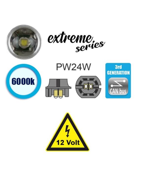 Alternative view of Λάμπα Led W24W 12volt 8 Led 8watt Canbus Λευκή 6000k 1 Τεμάχιο