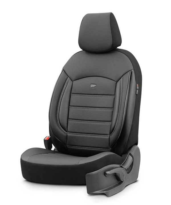 Alternative view of Καλύμματα Αυτοκινήτου Otom Inspire Design Universal Full Δερματίνη Σετ Εμπρός / Πίσω 11 Τεμαχίων Μαύρο Με Γκρι Ραφή INS-3502