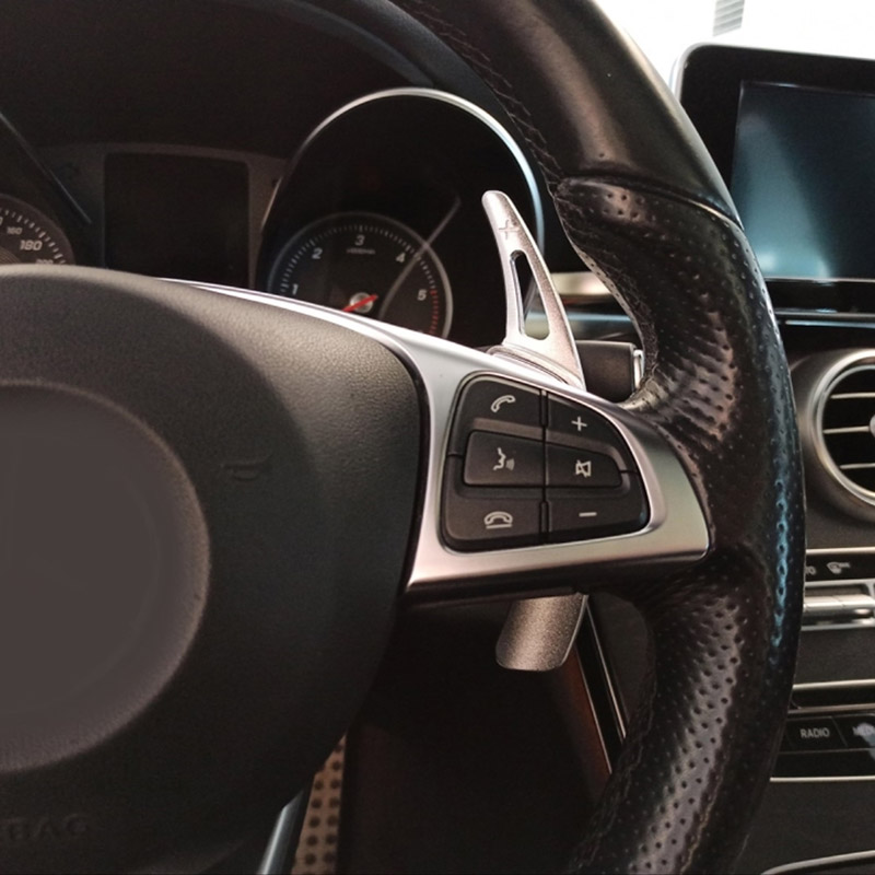 Paddles Shift Αλουμινίου Για Mercedes-Benz C-Class W205 / GLC / GLE / S-Class / CLA / GLA Ασημί 2 Τεμάχια - Image 4