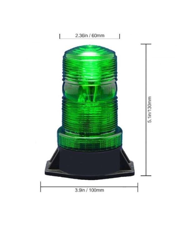 Alternative view of Φάρος Ασφαλείας Αυτοκινήτου Βιδωτός Led 12V /24V Πράσινος 15159