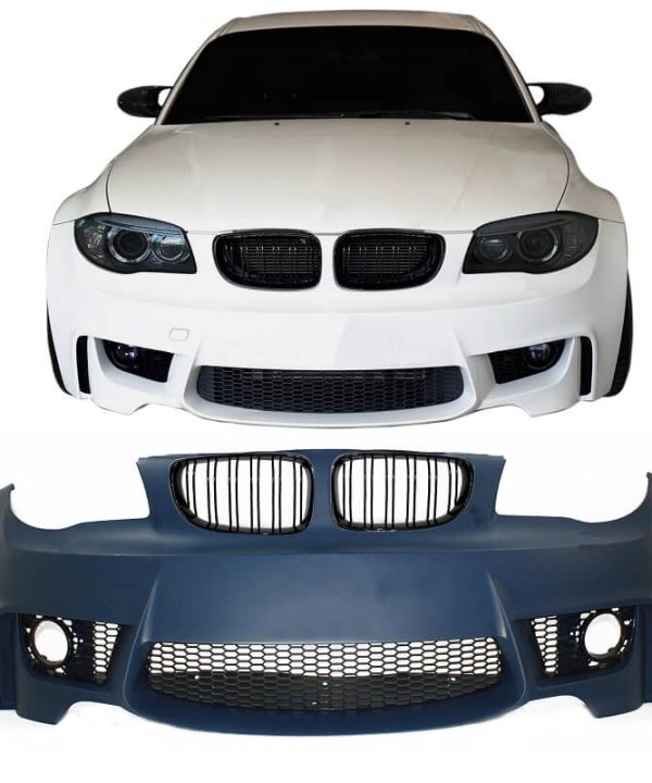 Kimpiris - Μπροστινός Προφυλακτήρας Για Bmw 1 E81/82/87/88 04-11 1M Look Με Καρδιές Μάσκας M4 Look