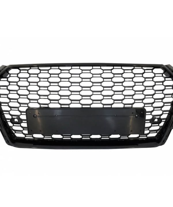 Alternative view of Μάσκα Για Audi A4 B9 16-19 RS4 Look Κυψελωτή Γυαλιστερό Μαύρο 1 Τεμάχιο