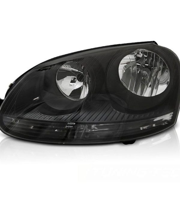 Kimpiris - Φανάρι Μπροστινό Αριστερό Για Vw Golf V (5) 03-08 Μαυρο GTI H7/H7 Με Μοτέρ TYC