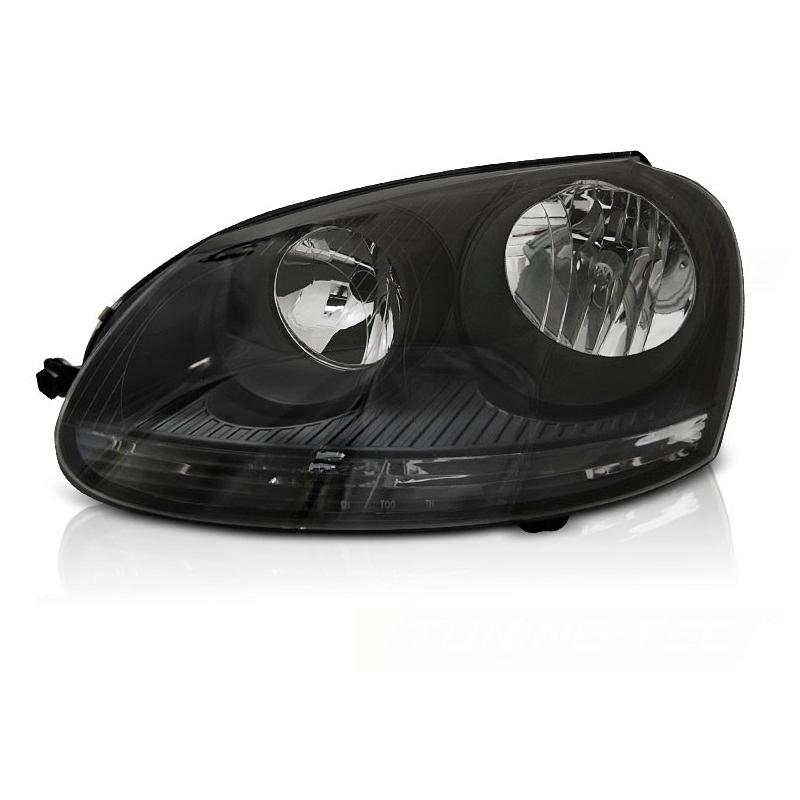 Kimpiris - Φανάρι Μπροστινό Αριστερό Για Vw Golf V (5) 03-08 Μαυρο GTI H7/H7 Με Μοτέρ TYC