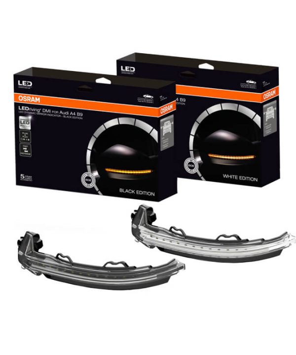 Kimpiris - Φλας Καθρέπτη Για Audi A4 B9 15+ / A5 F5 17+  Osram Dynamic Led Canbus Μαύρο 2 Τεμάχια