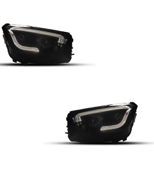 Alternative view of Μπροστινά Φανάρια Set Για Mercedes-Benz GLC C253/X253 Upgrade Σε Facelift Look 2020-2021 Μαύρα Full Led DRL Με Μοτέρ Carner