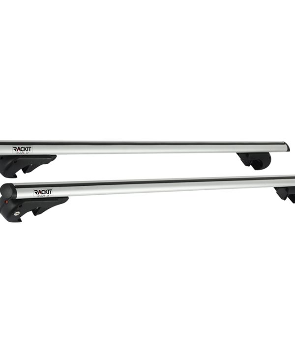 Kimpiris - Μπάρες Οροφής Αλουμινίου Universal Rackit RK004 120cm Railing System Σετ Με Πόδια Και Κλειδαριά Ασημί 2 Τεμάχια