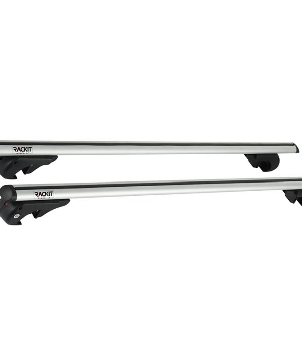 Kimpiris - Μπάρες Οροφής Αλουμινίου Universal Rackit RK004 135cm Railing System Σετ Με Πόδια Και Κλειδαριά Ασημί 2 Τεμάχια