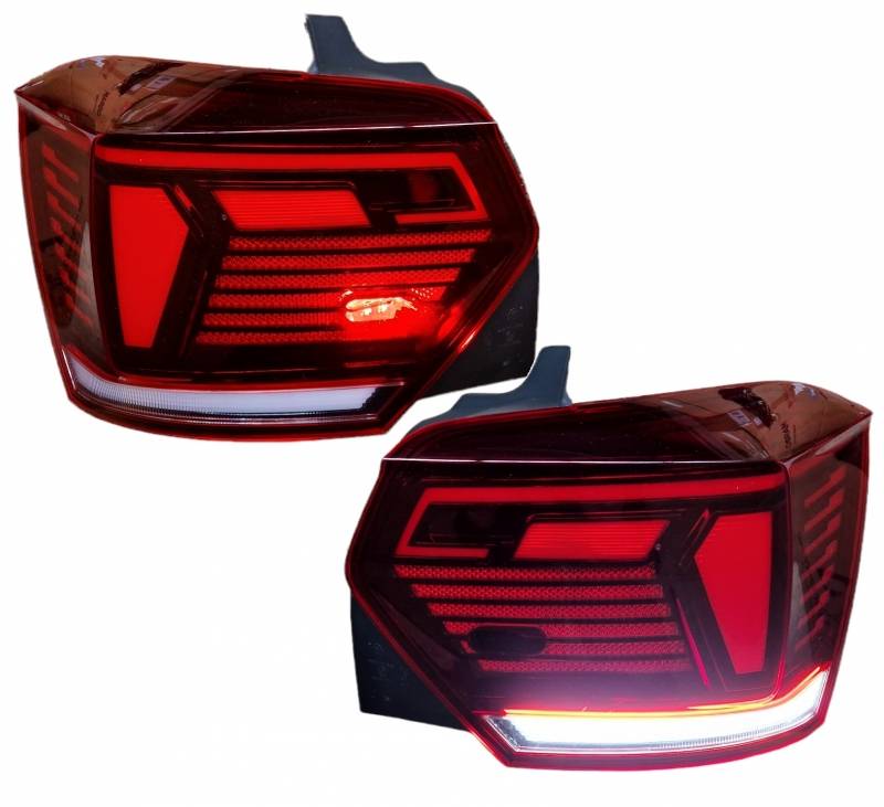 Πισινά Φανάρια Set Για Vw Polo AW 2018+ Led R-Line Look Red/Crystal - Image 3