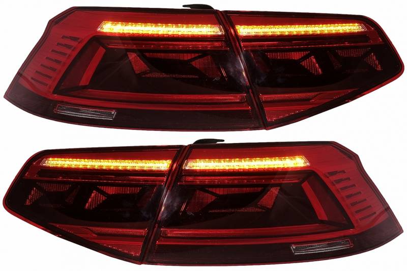 Πισινά Φανάρια Set Για VW Passat B8 3G (2015-2019) Limousine Sequential Dynamic Φλας B8.5 Design Red/Crystal - Image 3