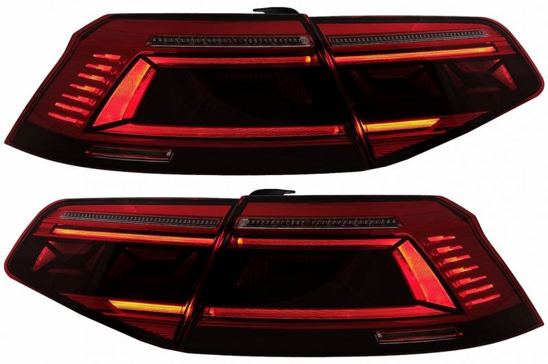 Πισινά Φανάρια Set Για VW Passat B8 3G (2015-2019) Limousine Sequential Dynamic Φλας B8.5 Design Red/Crystal - Image 4