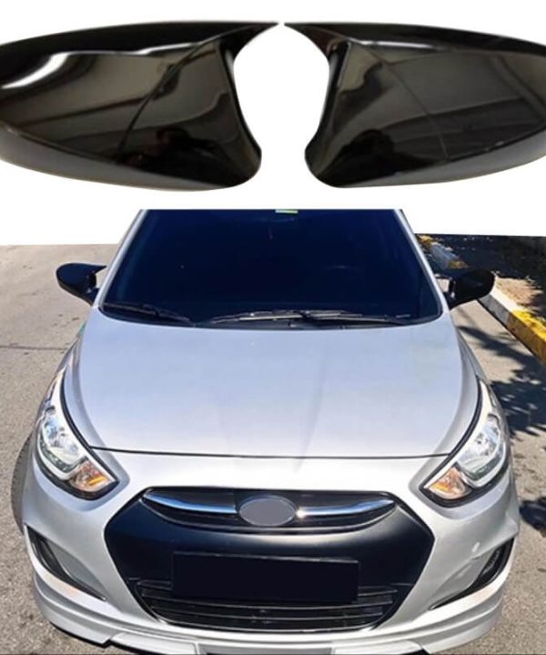 Kimpiris - Καπάκια Καθρεφτών Για Hyundai Accent 2011-2018 Χωρίς Φλας Γυαλιστερό Μαύρο 2 Τεμάχια