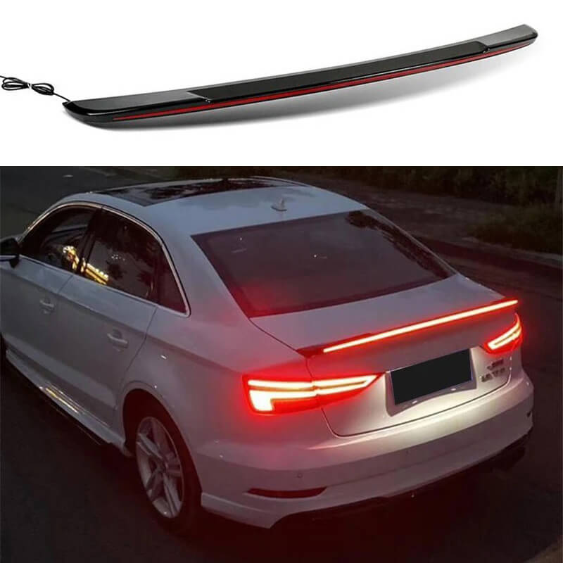Kimpiris - Αεροτομή Πορτ Παγκάζ Για Audi A3 8VS Sedan 12-20 GT Look Με Dynamic Led Flash/Stop Μαύρο Γυαλιστερό Από Abs Πλαστικό