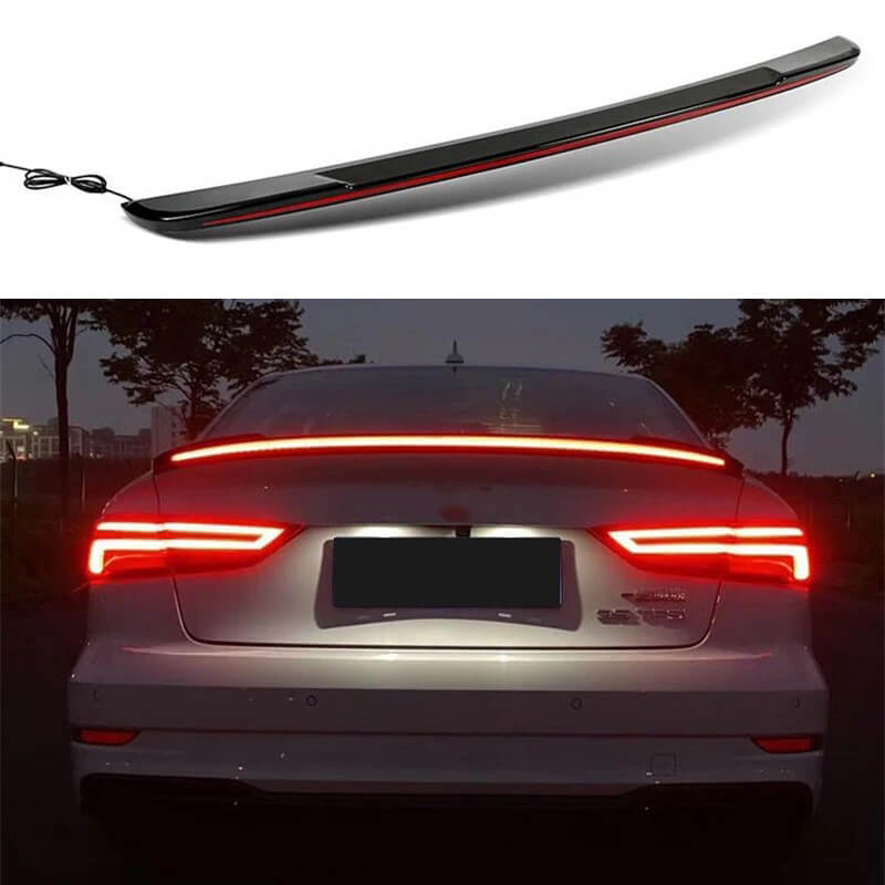 Αεροτομή Πορτ Παγκάζ Για Audi A3 8VS Sedan 12-20 GT Look Με Dynamic Led Flash/Stop Μαύρο Γυαλιστερό Από Abs Πλαστικό - Image 3