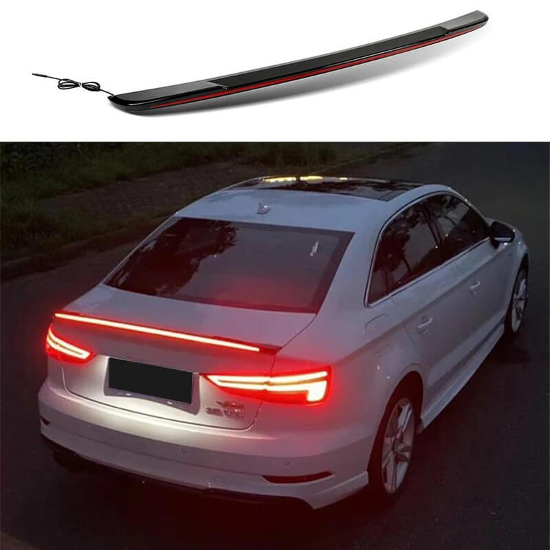 Αεροτομή Πορτ Παγκάζ Για Audi A3 8VS Sedan 12-20 GT Look Με Dynamic Led Flash/Stop Μαύρο Γυαλιστερό Από Abs Πλαστικό - Image 4
