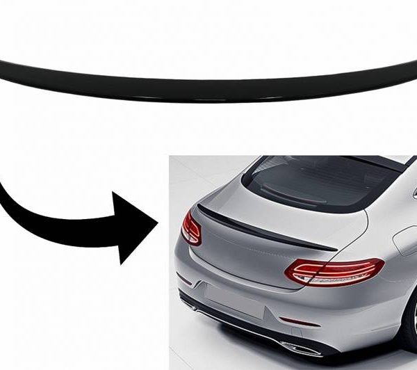 Alternative view of Αεροτομή Πορτ Παγκάζ Για Mercedes-Benz C-Class C205 Coupe 14-21 Amg look Lipspoiler Από Abs Πλαστικό Μαύρη Γυαλιστερή
