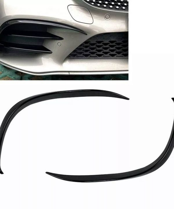 Kimpiris - Splitters Μπροστινού Προφυλακτήρα Για Mercedes-Benz C-Class W205 / C205 / S205 2014-2018 Amg Line Έκδοση Γυαλιστερό Μαύρο 2 Τεμάχια
