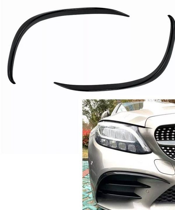 Alternative view of Splitters Μπροστινού Προφυλακτήρα Για Mercedes-Benz C-Class W205 / C205 / S205 2014-2018 Amg Line Έκδοση Γυαλιστερό Μαύρο 2 Τεμάχια