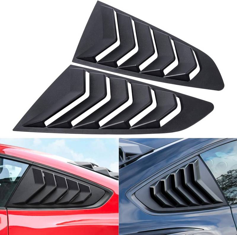 Καπάκια Πισινών Παραθύρων Για Ford Mustang MK6 2015+ Μαύρα 2 Τεμάχια - Image 2