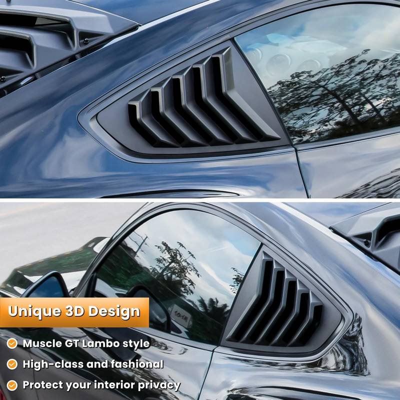 Καπάκια Πισινών Παραθύρων Για Ford Mustang MK6 2015+ Μαύρα 2 Τεμάχια - Image 4