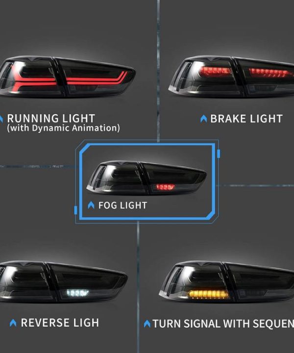 Alternative view of Πισινά Φανάρια Set Για Mitsubishi Lancer X 08-17 Led Bar Φιμέ VLAND