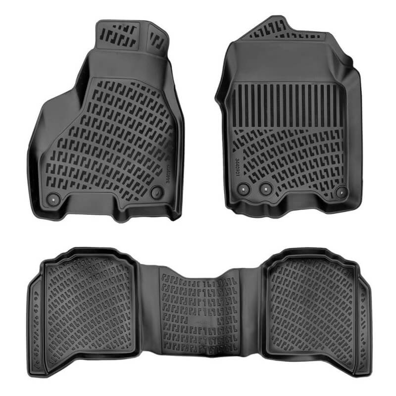 Kimpiris - Πατάκια Σκαφάκια 3D Από Λάστιχο TPE Για Dodge Ram Truck 1500 Crew Cab 2019+ Bucket Seating Rizline 4 Τεμάχια Μαύρα