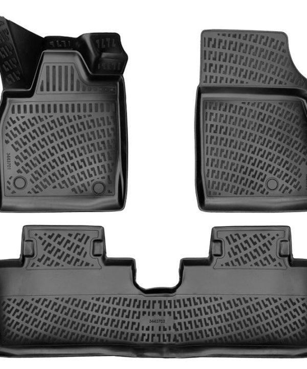 Kimpiris - Πατάκια Σκαφάκια 3D Από Λάστιχο TPE Για Ford Mustang Mach-E 2021- Rizline 3 Τεμάχια Μαύρα