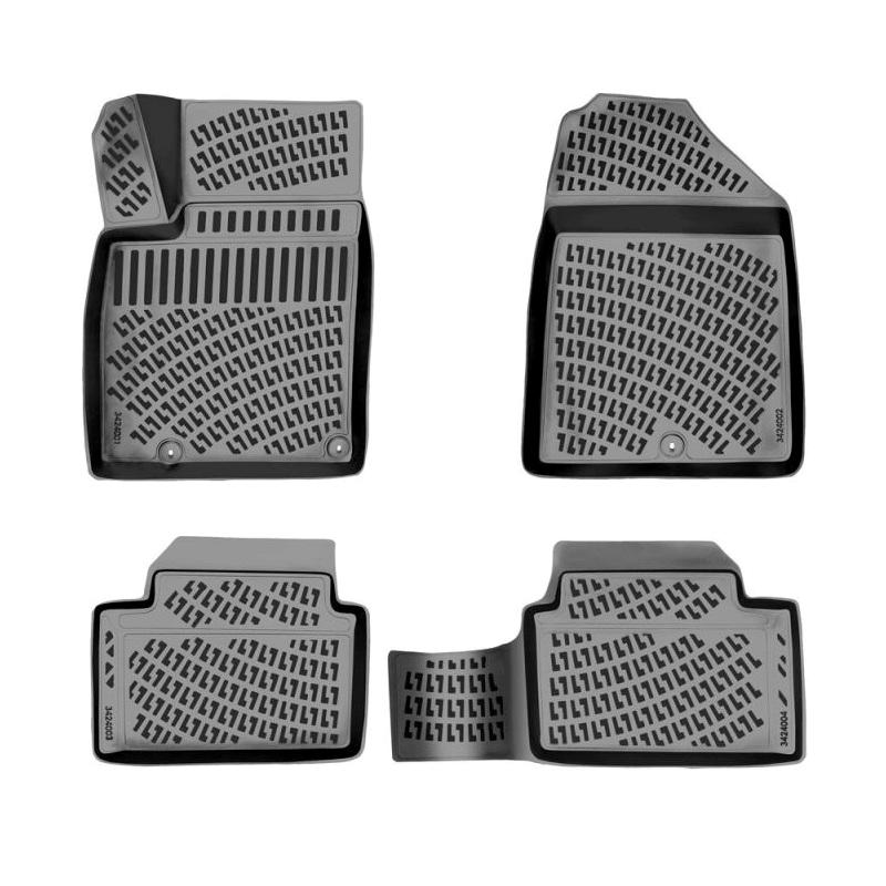 Kimpiris - Πατάκια Σκαφάκια 3D Από Λάστιχο TPE Για Hyundai i30 MHEV 2025- Rizline 4 Τεμάχια Μαύρα