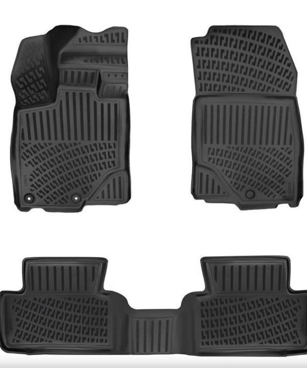 Kimpiris - Πατάκια Σκαφάκια 3D Από Λάστιχο TPE Για Peugeot 3008 Ρ64 / ΡΗΕV 1.6 Plug-in Hybrid 2024- Rizline 4 Τεμάχια Μαύρα
