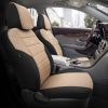 Kimpiris - Καλύμματα Αυτοκινήτου Otom One Design Universal Βαμβακερό Ύφασμα Rachel Σετ Εμπρός / Πίσω 10 Τεμαχίων Μαύρο / Μπεζ ONE-103