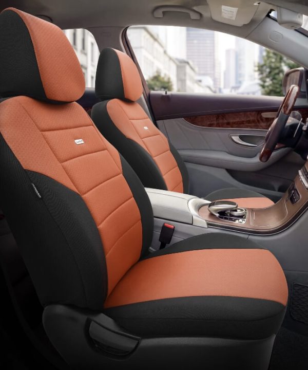 Kimpiris - Καλύμματα Αυτοκινήτου Otom One Design Universal Βαμβακερό Ύφασμα Rachel Σετ Εμπρός / Πίσω 10 Τεμαχίων Μαύρο / Καμηλό ONE-106