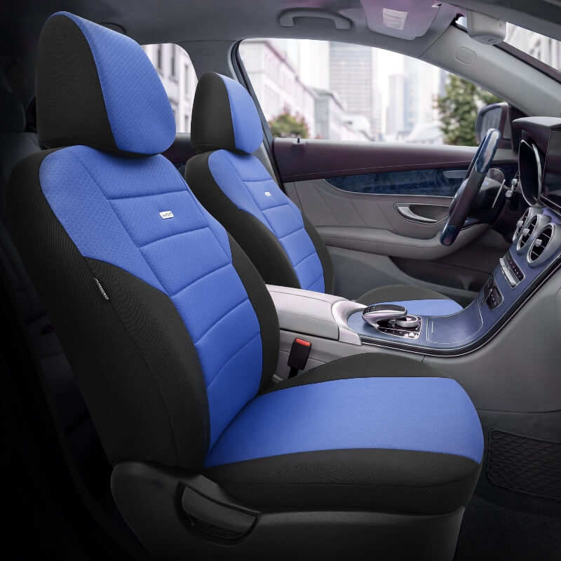Kimpiris - Καλύμματα Αυτοκινήτου Otom One Design Universal Βαμβακερό Ύφασμα Rachel Σετ Εμπρός / Πίσω 10 Τεμαχίων Μαύρο / Μπλε ONE-107