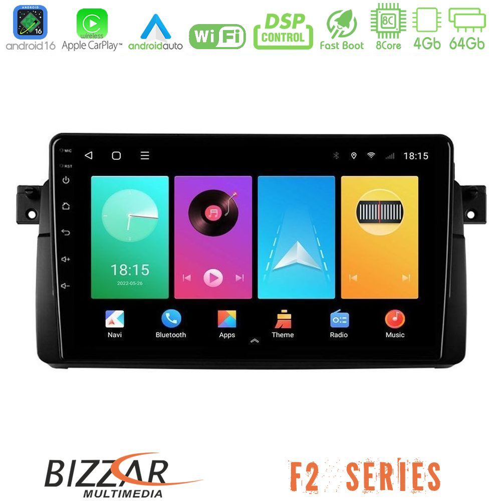 Kimpiris - Bizzar F2 Series 8Core Android16 4+64GB BMW E46 Navigation Multimedia Tablet 9"