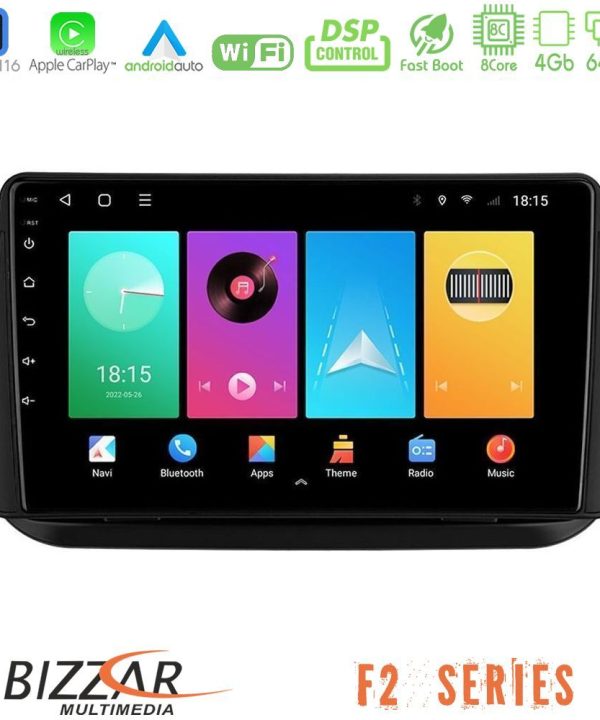 Kimpiris - Bizzar F2 Series 8Core Android16 4+64GB  Fiat Fiorino/Citroen Nemo/Peugeot Bipper Navigation Multimedia Tablet 10"