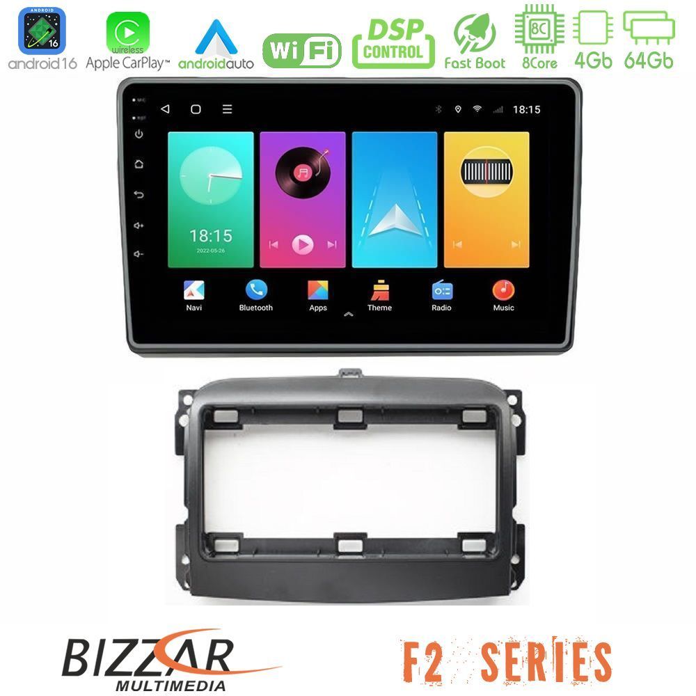 Kimpiris - Bizzar F2 Series 8Core Android16 4+64GB Fiat 500L Navigation Multimedia Tablet 10"