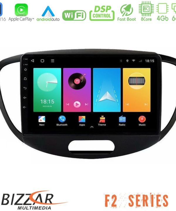 Kimpiris - Bizzar F2 Series 8Core Android16 4+64GB  Hyundai i10 2008-2014 Navigation Multimedia Tablet 9"