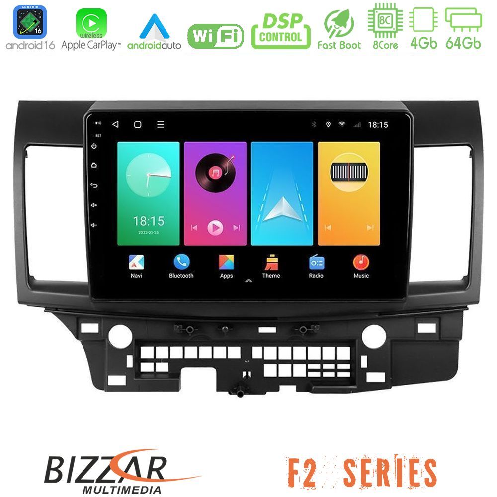 Kimpiris - Bizzar F2 Series 8Core Android16 4+64GB Mitsubishi Lancer 2008 – 2015 Navigation Multimedia Tablet 10"