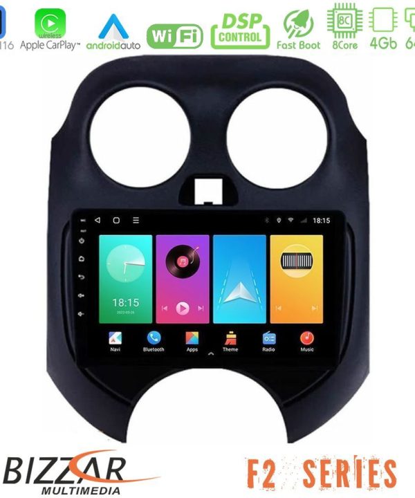 Kimpiris - Bizzar F2 Series 8Core Android16 4+64GB  Nissan Micra 2011-2014 Navigation Multimedia Tablet 9"