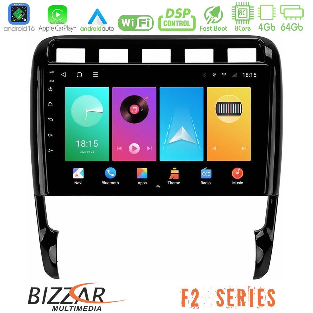 Kimpiris - Bizzar F2 Series 8Core Android16 4+64GB Porsche Cayenne 2003-2010 Navigation Multimedia Tablet 9"