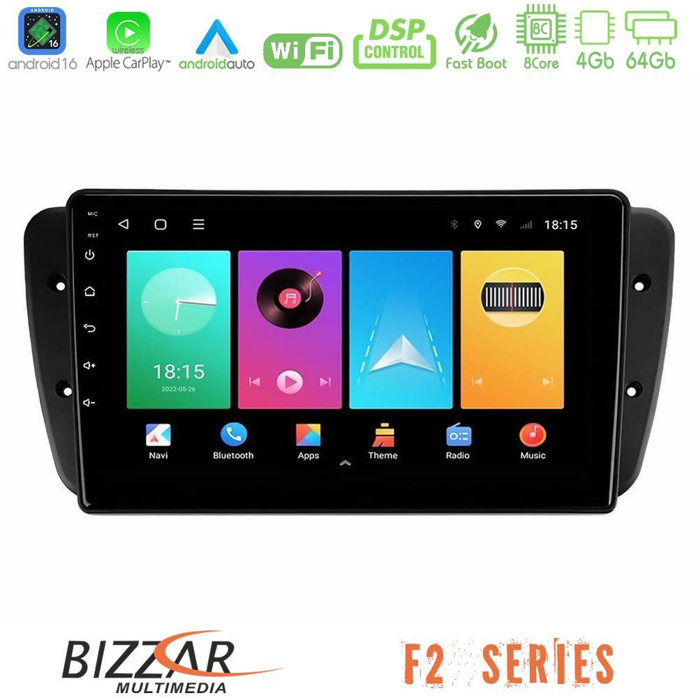 Kimpiris - Bizzar F2 Series 8Core Android16 4+64GB Seat Ibiza 2008-2012 Navigation Multimedia Tablet 9"