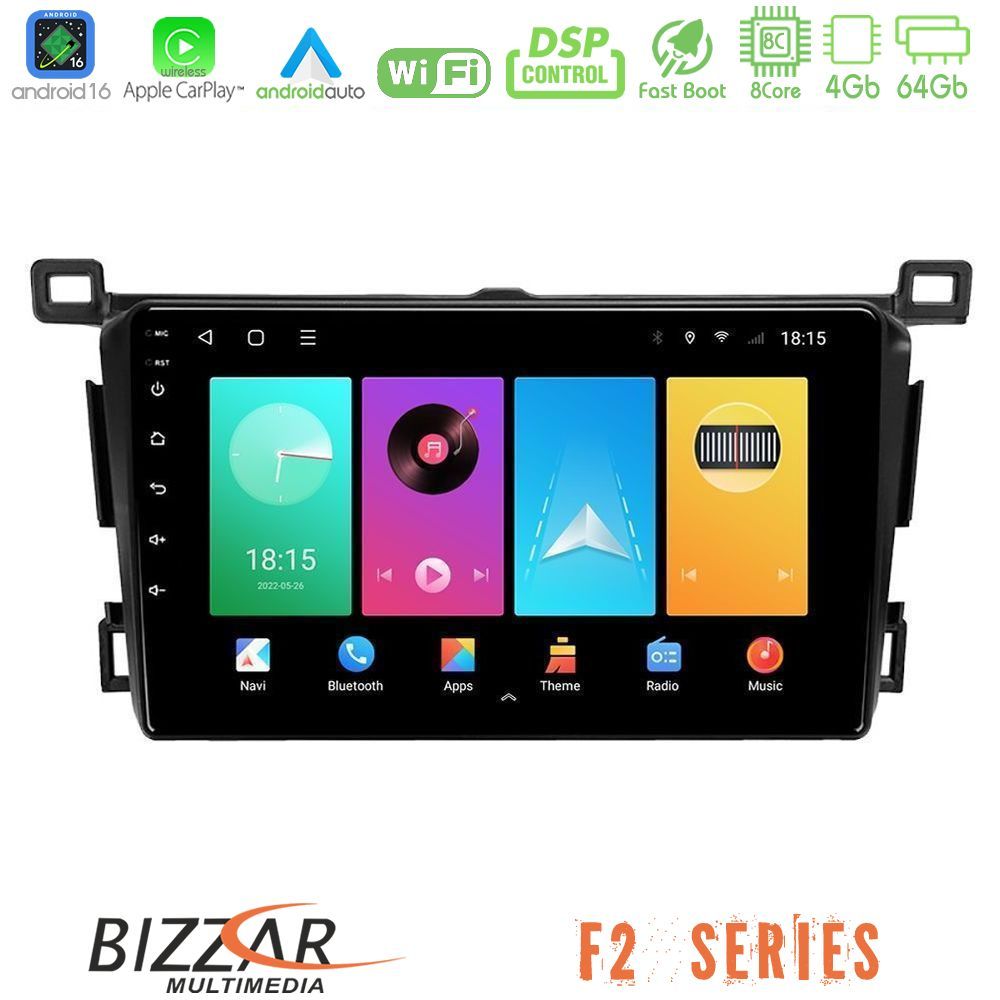 Kimpiris - Bizzar F2 Series 8Core Android16 4+64GB Toyota RAV4 2013-2018 Navigation Multimedia Tablet 9"